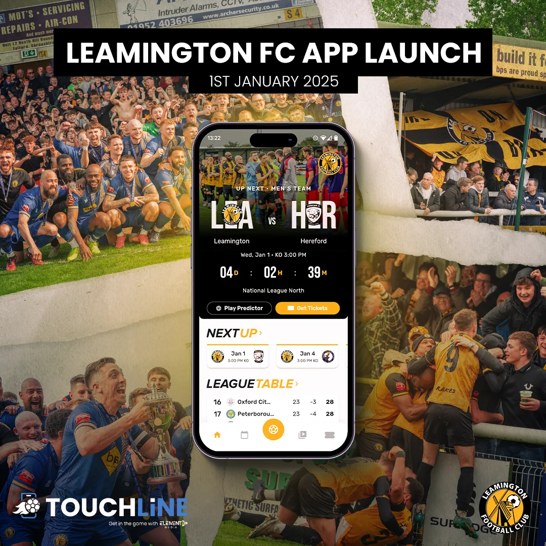 Leamington FC App launch graphic
